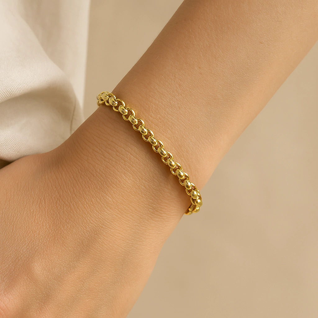 Pulseira Dourada Elo Grumet