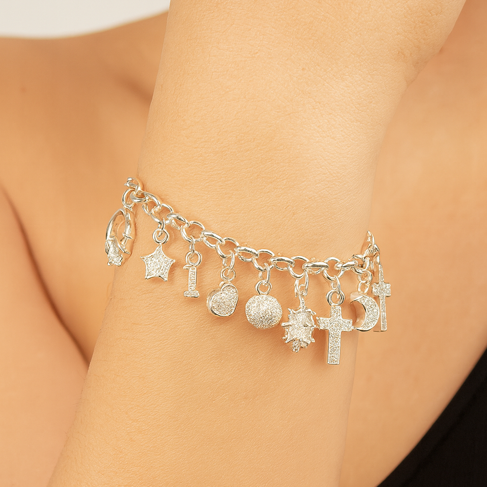 Pulseira Berloque Prata– Sorte & Proteção