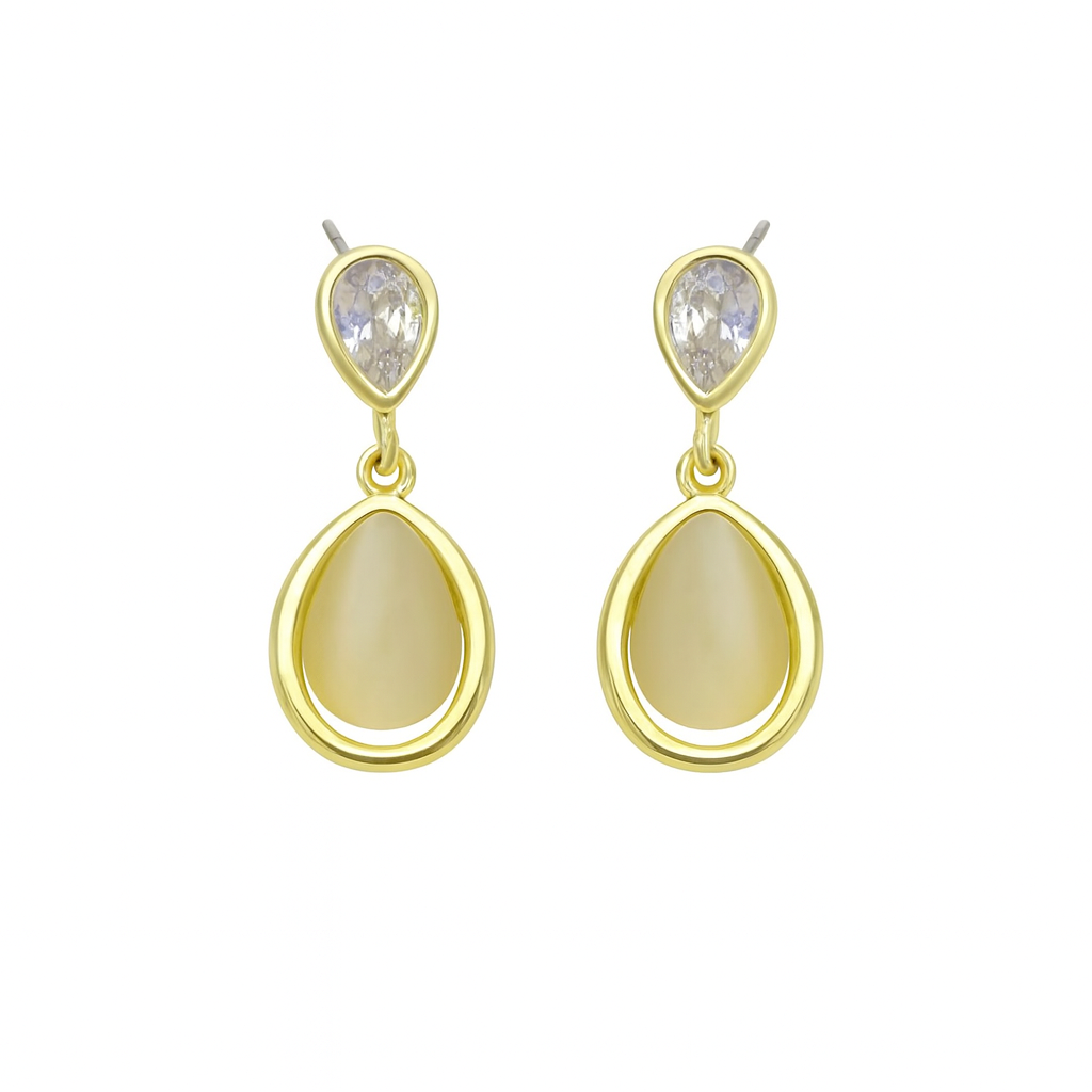 Brinco com zircônia e pingente