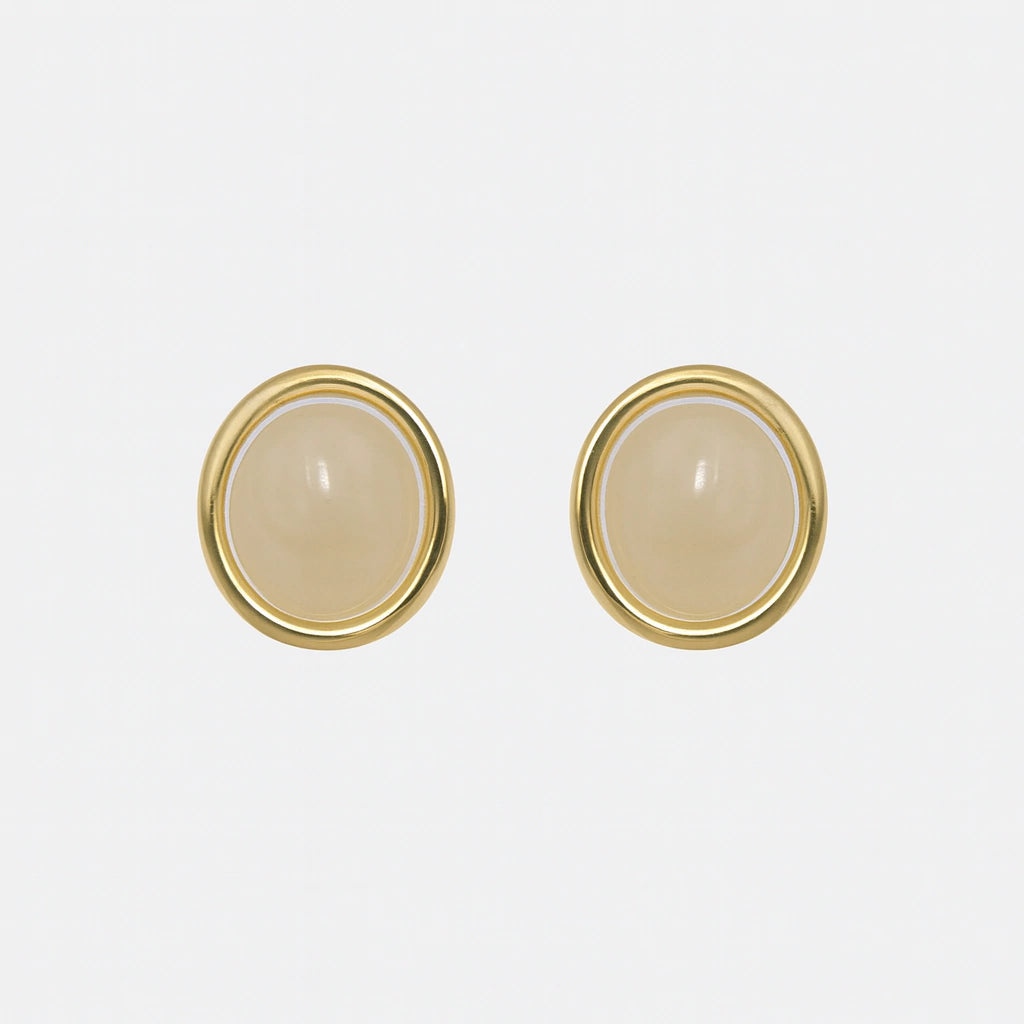 Brinco Redondo com Pedra Translúcida