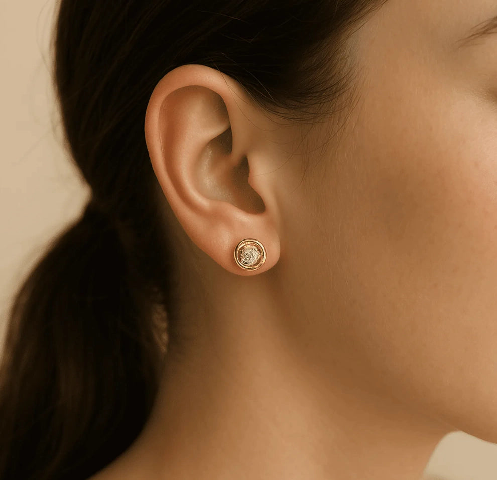 Brinco Espiral Brilhante