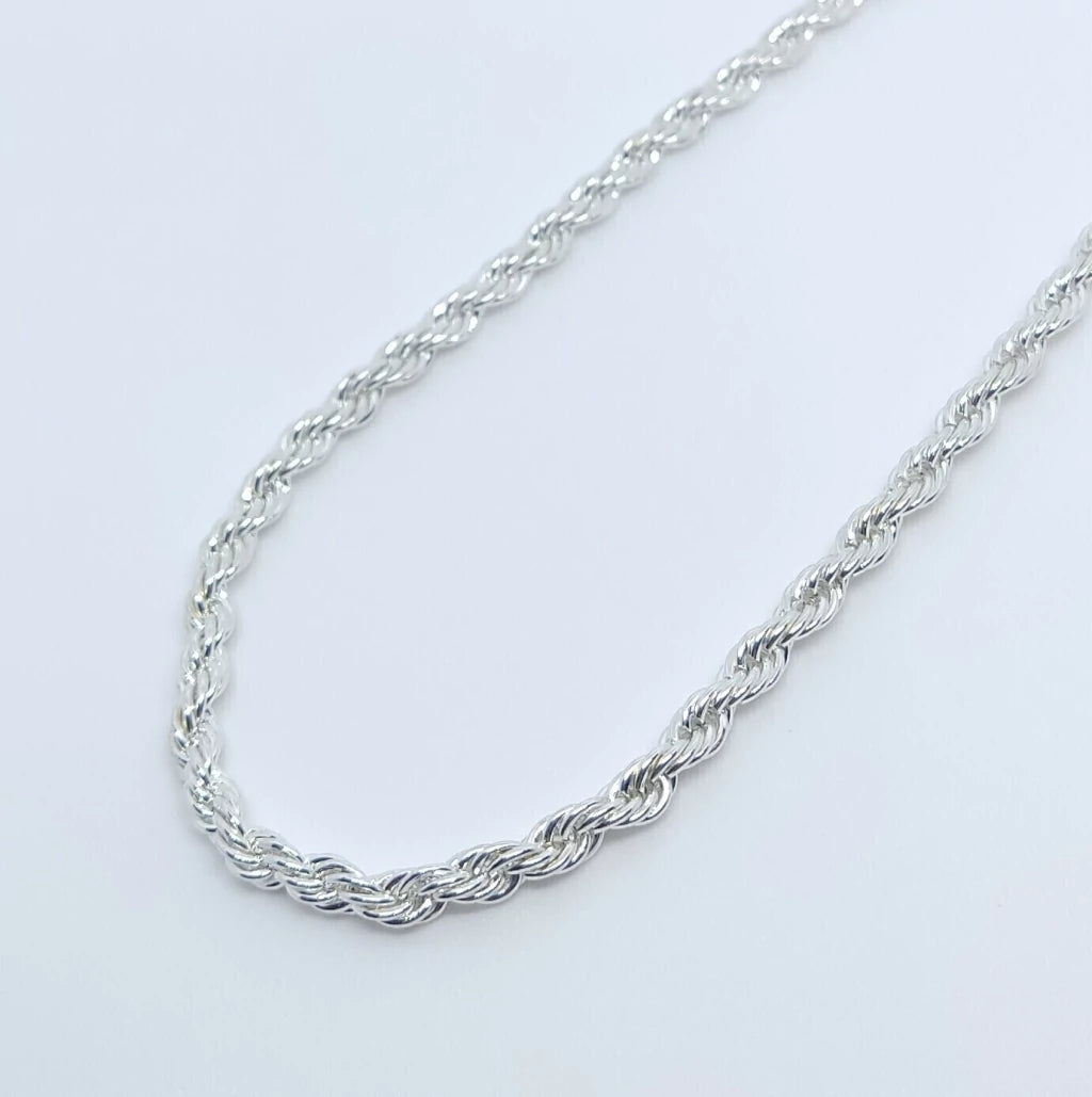 Corrente Corda de Prata Torcida