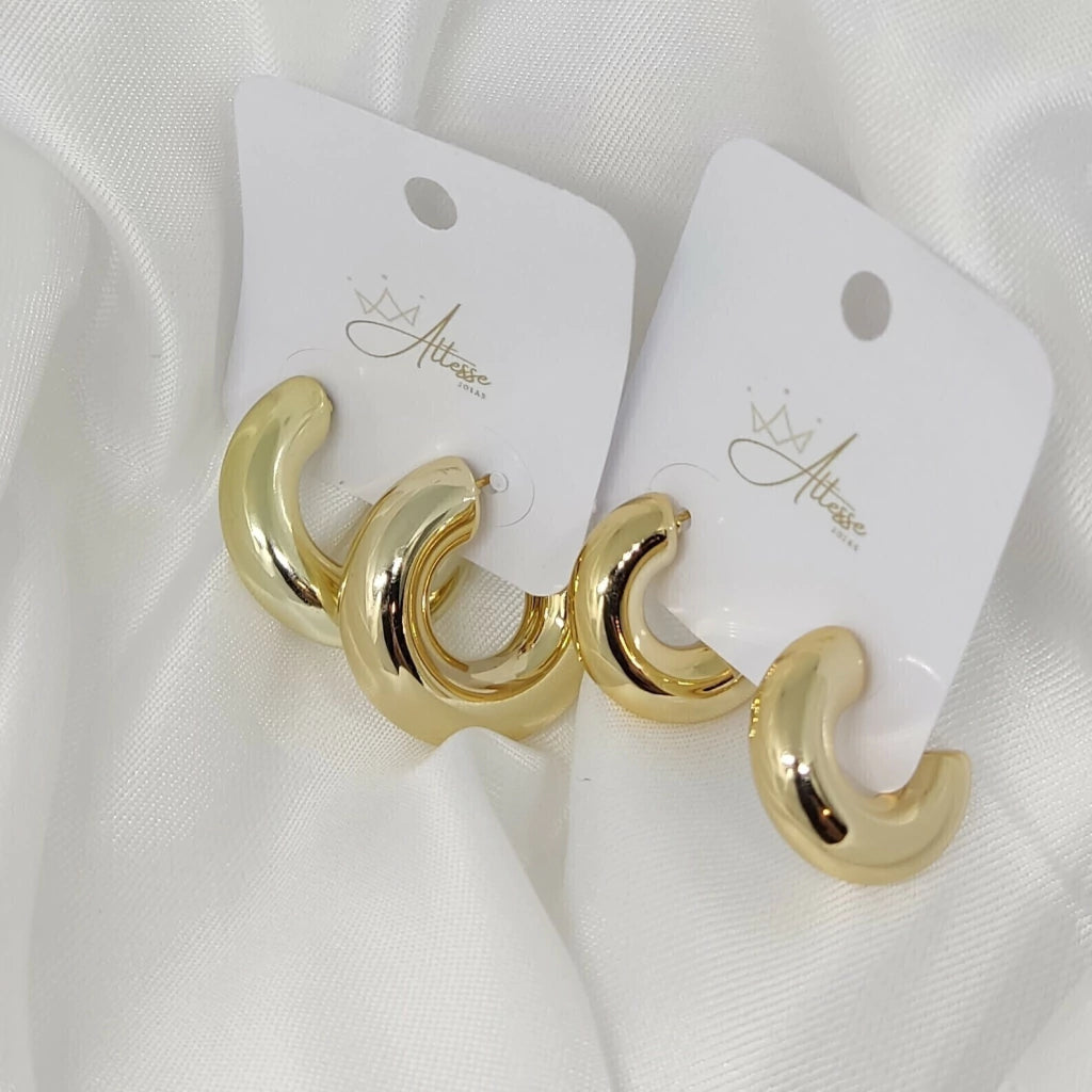 Argola Folheado a Ouro Quente